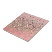 Roze Blush Glitter Moroccan prinses Glam Tegeltje (Zijkant)