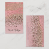 Roze Blush Glitter Moroccan prinses Glam Visitekaartje (Voorkant / Achterkant)