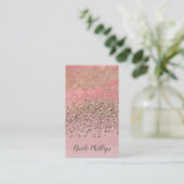 Roze Blush Glitter Moroccan prinses Glam Visitekaartje (Staand voorkant)