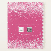 Roze blush glitter naam afspraak 2026 planner (Achterkant)