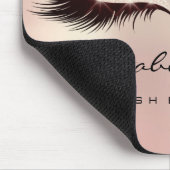 Roze Blush Glitter Naam Beauty Lashes Make-up Muismat (Hoek)