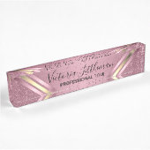 Roze Blush Glitter Naambordje