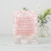 Roze Blush Glitter Ombre Bloemen Sparkly Wit 16e Kaart (Staand voorkant)