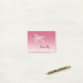 Roze Blush Glitter Palmbomen Ombre Post-it® Notes (Op bureau)