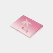 Roze Blush Glitter Palmbomen Ombre Post-it® Notes (Schuin)