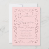  Roze Blush Glitter Roos Gold Vrijgezellenfeest Kaart (Voorkant)