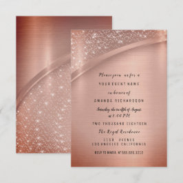 Roze Blush Glitter Schitterende Verjaardagsfeestje Kaart
