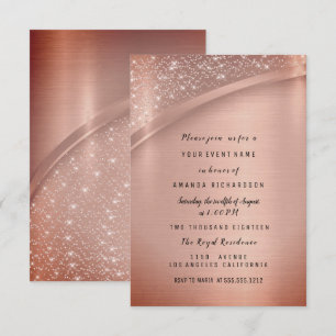 Roze Blush Glitter Schitterende Verjaardagsfeestje Kaart