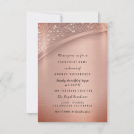 Roze Blush Glitter Spark Verjaardagsfeestje Kaart