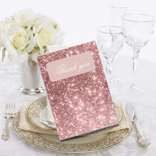 Roze Blush Glitter Tiara Kroon Elegant Quinceañera Kaart