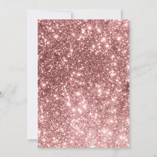 Roze Blush Glitter Tiara Kroon Elegant Sweet 16 Kaart (Achterkant)