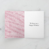 Roze Blush Glitter Verjaardag Kaart (Binnen)