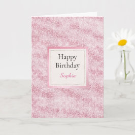 Roze Blush Glitter Verjaardag Kaart