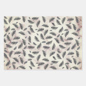 Roze blush Glittery Marble Feathers Inpakpapier Vel (Voorkant 3)