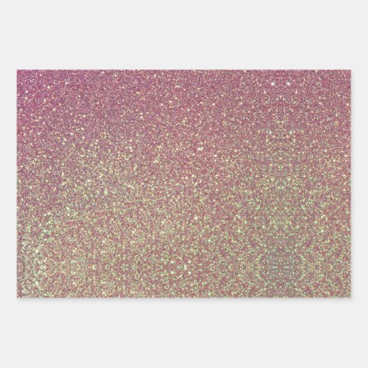 Roze blush Glittery Marble Feathers Inpakpapier Vel (Voorkant 2)