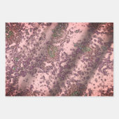 Roze blush Glittery Marble Feathers Inpakpapier Vel (Voorkant)