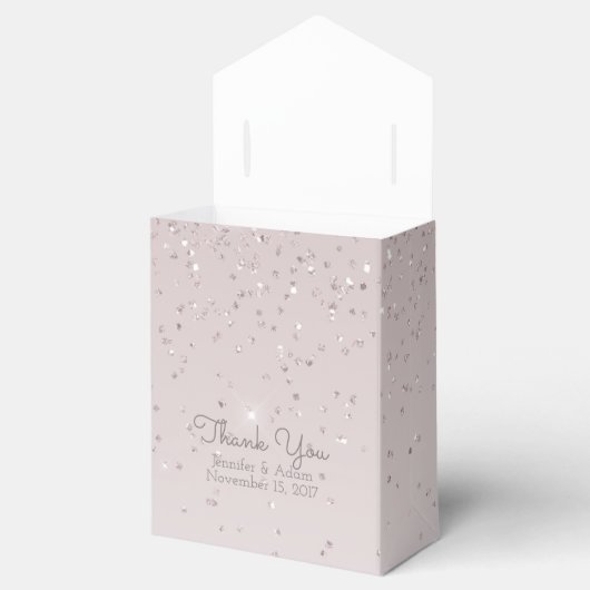 Roze Blush Glittery Wedding Favor Gift Box Bedankdoosjes (Geopend)