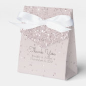 Roze Blush Glittery Wedding Favor Gift Box Bedankdoosjes (Voorkant Zijde)