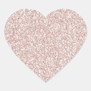 Roze Blush Glitzy Glitter Hart Sticker