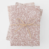 Roze Blush Glitzy Glitter Inpakpapier Vel (In situ)
