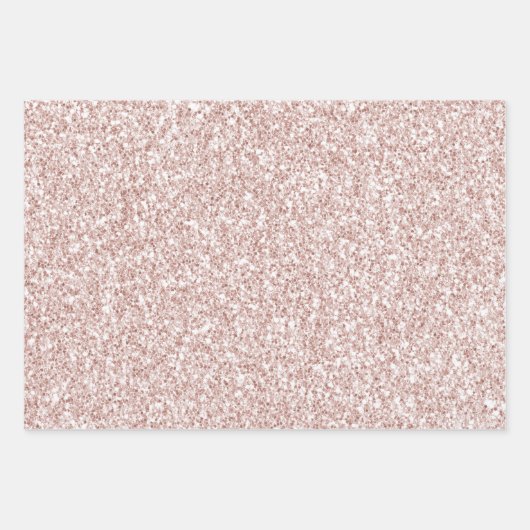 Roze Blush Glitzy Glitter Inpakpapier Vel (Voorkant)