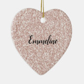 Roze Blush Glitzy Glitter Keramisch Ornament (Rechts)