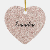 Roze Blush Glitzy Glitter Keramisch Ornament (Voorkant)