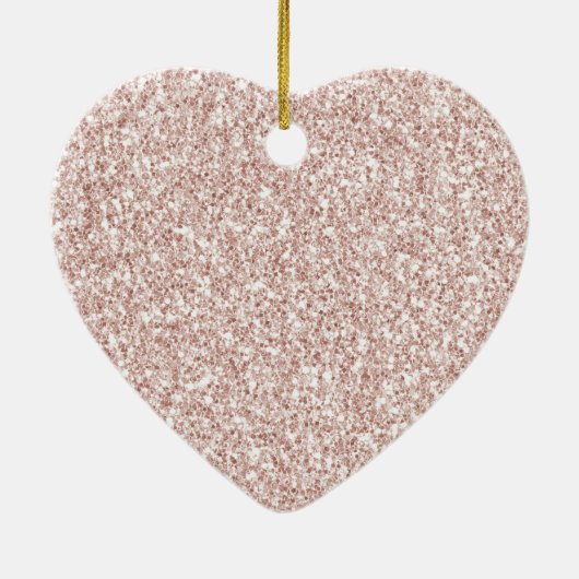 Roze Blush Glitzy Glitter Keramisch Ornament (Achterkant)