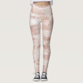 Roze Blush Glitzy Glitter Leggings (Voorkant)