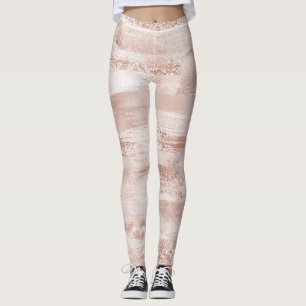 Roze Blush Glitzy Glitter         Leggings