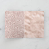 Roze Blush Glitzy Glitter Sparkle Kerstmis Kaart (Binnen)