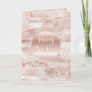 Roze Blush Glitzy Glitter Sparkle Kerstmis Kaart