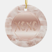 Roze blush Glitzy Glitter Sparkle XOXO Keramisch Ornament (Voorkant)