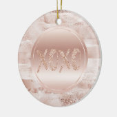 Roze blush Glitzy Glitter Sparkle XOXO Keramisch Ornament (Links)