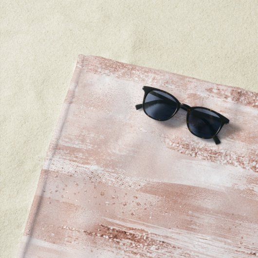 Roze Blush Glitzy Glitter Strandlaken (In situ)