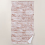 Roze Blush Glitzy Glitter Strandlaken (Voorkant)