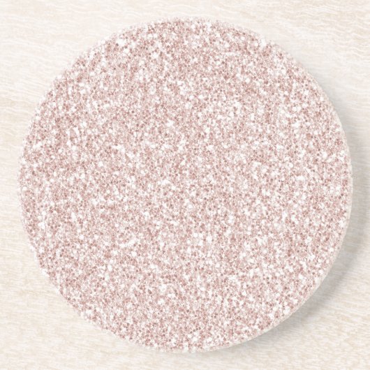 Roze Blush Glitzy Glitter Zandsteen Onderzetter (Voorkant)