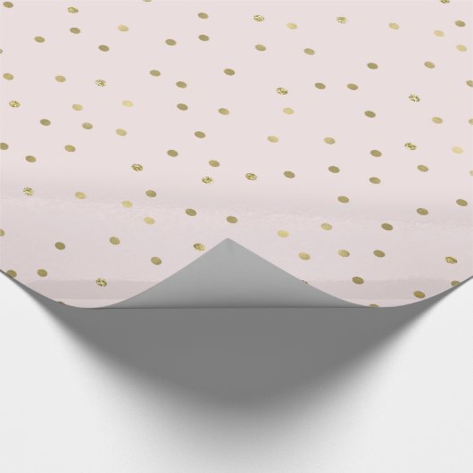Roze Blush Gold Confetti Cadeaupapier (Hoek)