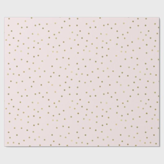 Roze Blush Gold Confetti Cadeaupapier (Vlak)