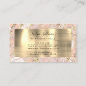 Roze Blush Gold Fluid Marble Visitekaartje (Achterkant)
