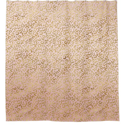 Roze Blush Gold Leopard Print Douchegordijn (Voorkant)