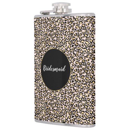 Roze Blush Gold Leopard Print Heupfles (Links)