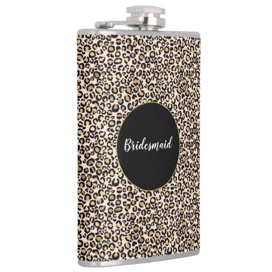 Roze Blush Gold Leopard Print Heupfles (Rechts)