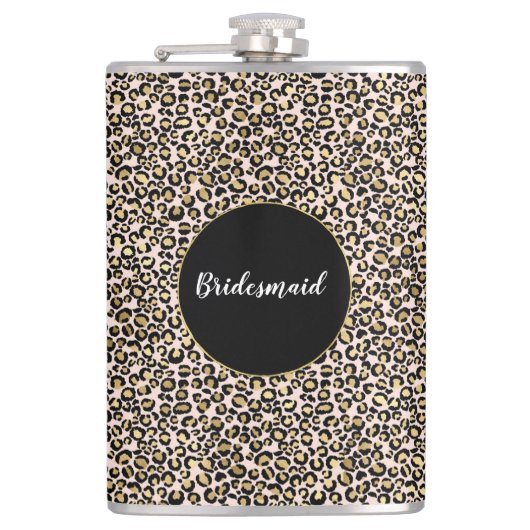 Roze Blush Gold Leopard Print Heupfles (Voorkant)