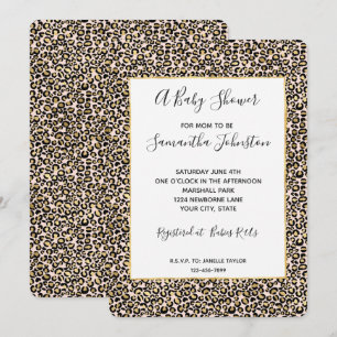 Roze Blush Gold Leopard Print Kaart
