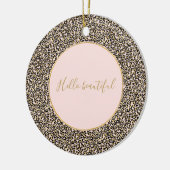 Roze Blush Gold Leopard Print Keramisch Ornament (Links)