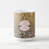 Roze Blush Gold Leopard Print Koffiemok (Center)