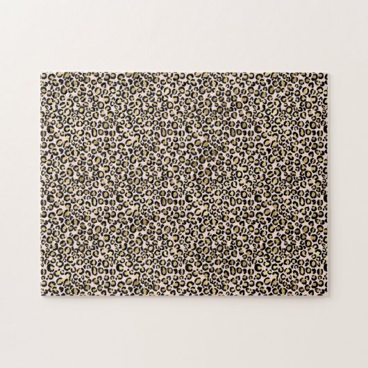 Roze Blush Gold Leopard Print Legpuzzel (Horizontaal)