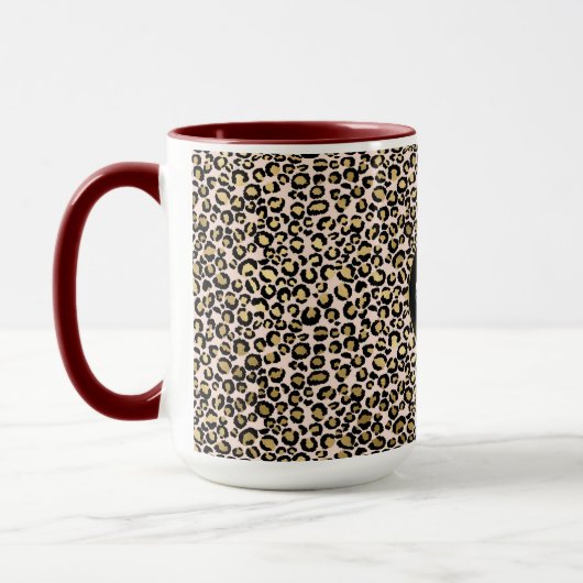 Roze Blush Gold Leopard Print Mok (Links)