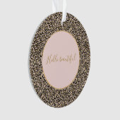 Roze Blush Gold Leopard Print Ornament (voorkant)